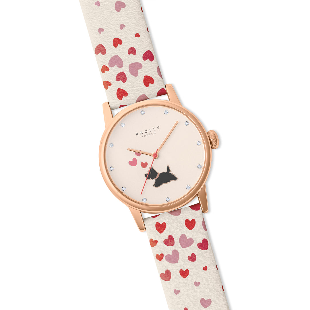 Radley ladies watch with pink hearts - Carathea