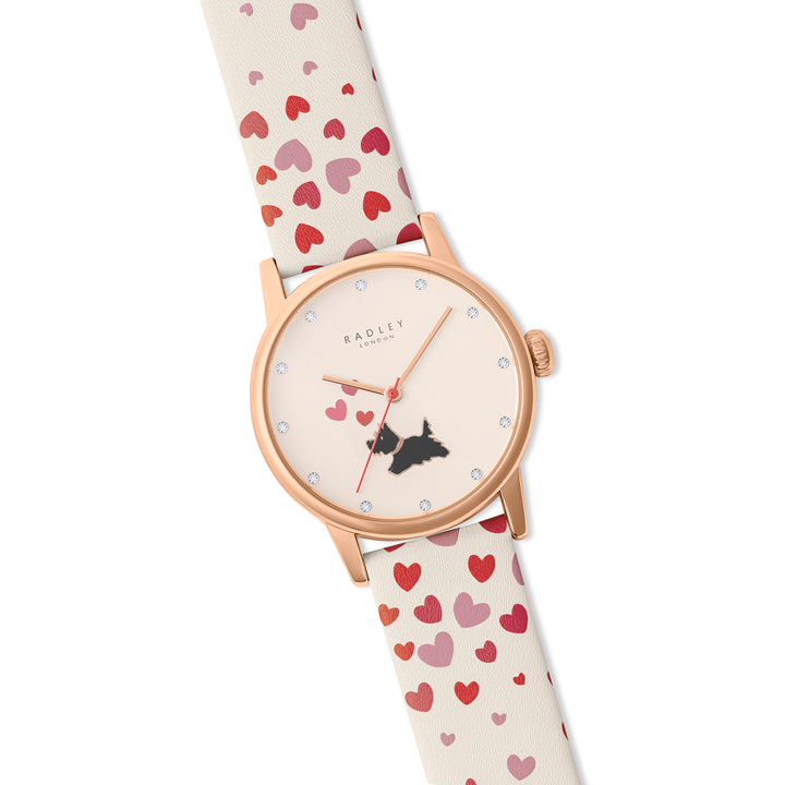 Radley ladies watch with pink hearts - Carathea