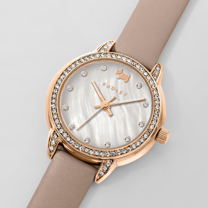 Radley Pale Pink Leather Strap Ladies Watch RY21818