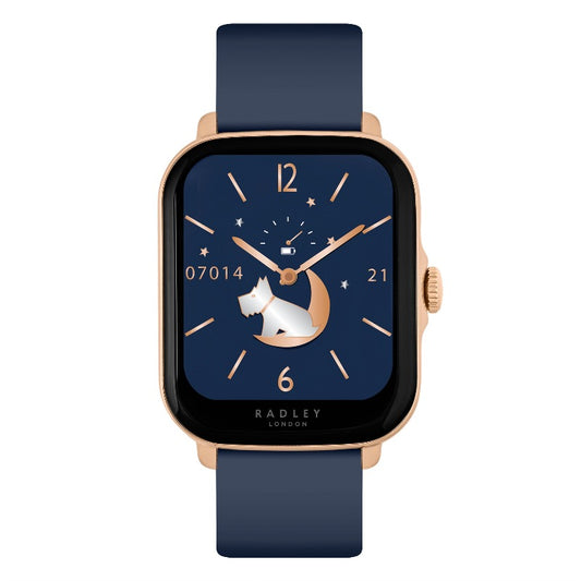 Radley Smartwatch in Navey with wireless headphones - Carathea