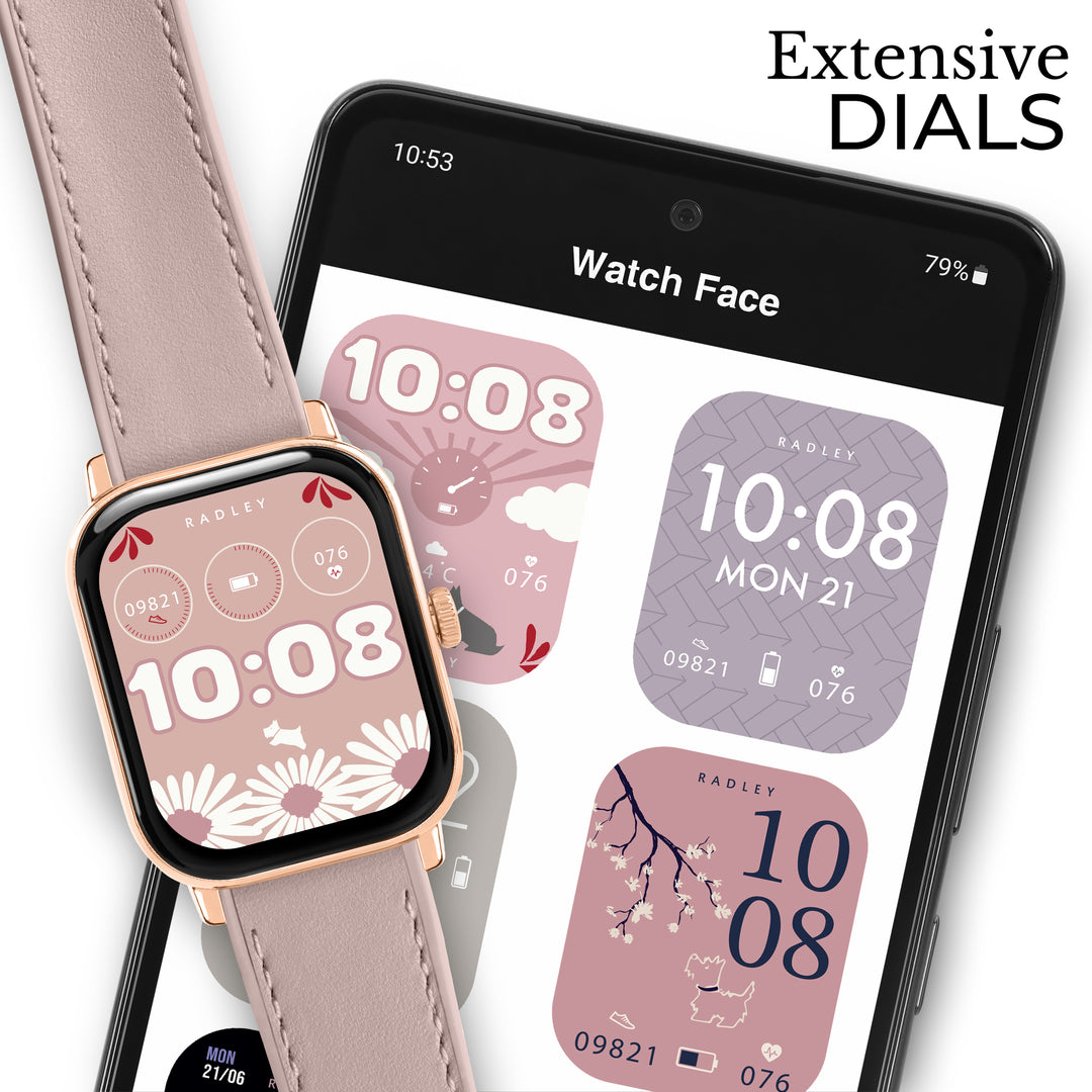 Radley Series 56 Pink Silicone Strap Smart Watch RYS56-2188