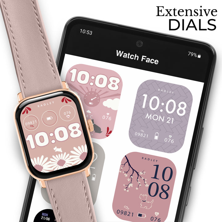 Radley Series 56 Pink Silicone Strap Smart Watch RYS56-2188