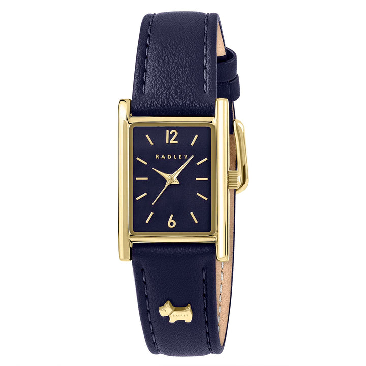 Radley Gold Plated Case Ink Navy Leather Strap Watch RY21900