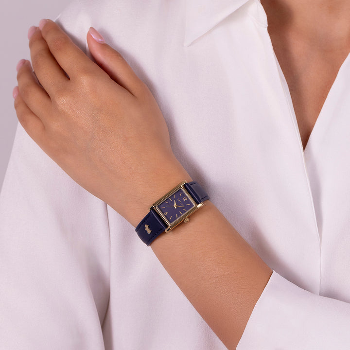 Radley Gold Plated Case Ink Navy Leather Strap Watch RY21900