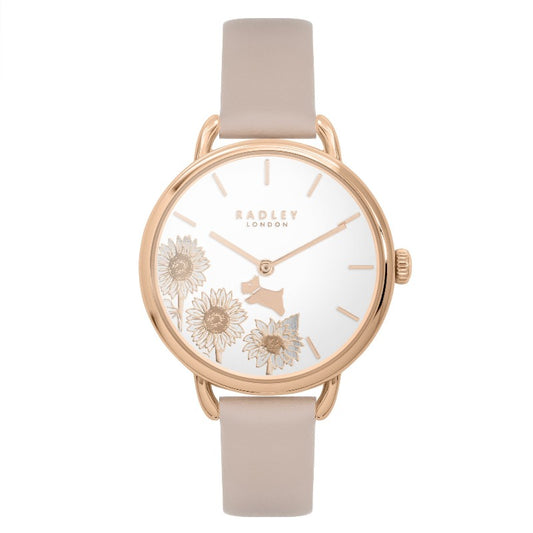 Radley ladies watch cobweb pink strap floral dial - Carathea jewellers