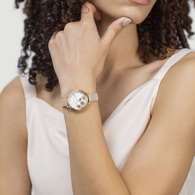 Radley ladies watch cobweb pink strap floral dial - Carathea jewellers