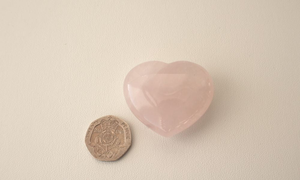 rose quartz crystal heart - Carathea