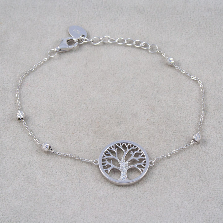 Silver Tree of Harmony Charm Bracelet