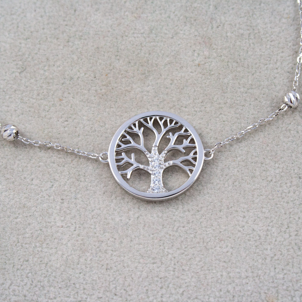 Silver Tree of Harmony Charm Bracelet