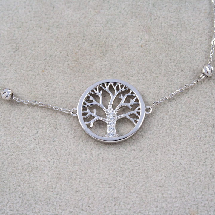 Silver Tree of Harmony Charm Bracelet