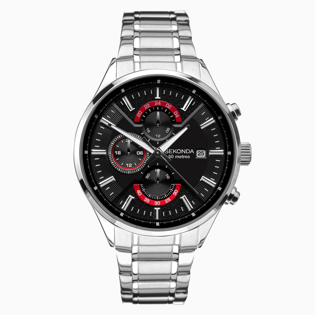 Men's Sekonda Chronograph watch black dial - Carathea