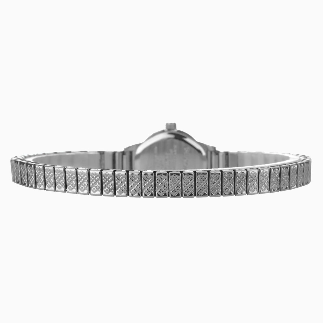 Sekonda Easy Reader watch with a white face and silver expander bracelet.