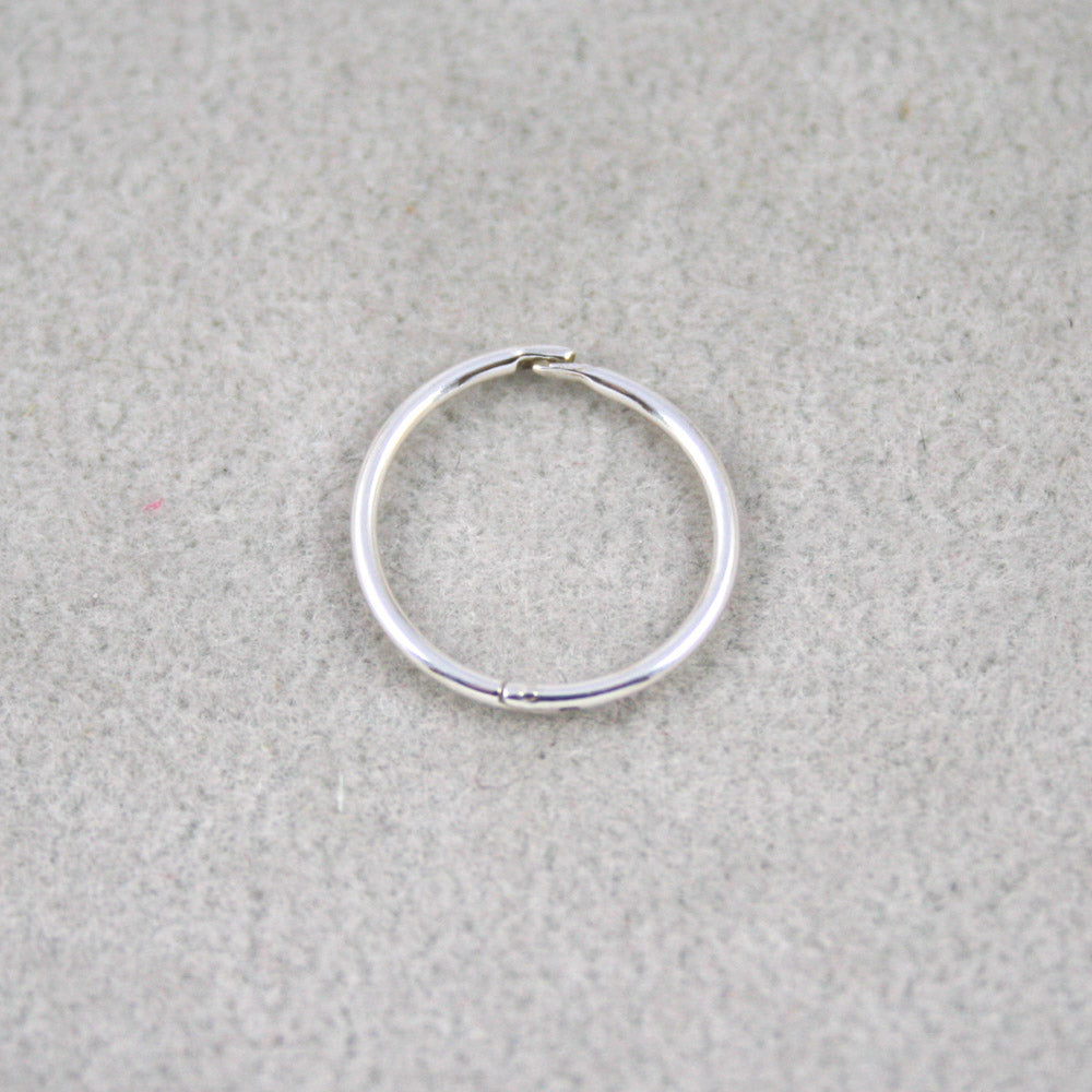 Hinged Silver Sleeper Earrings 12 mm (Pair)