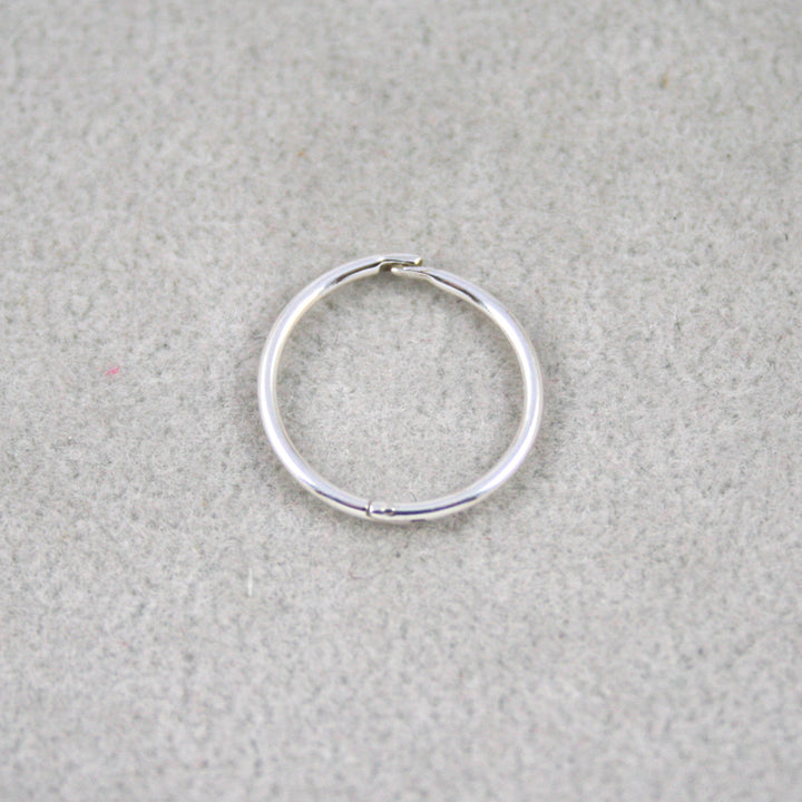 Hinged Silver Sleeper Earrings 12 mm (Pair)