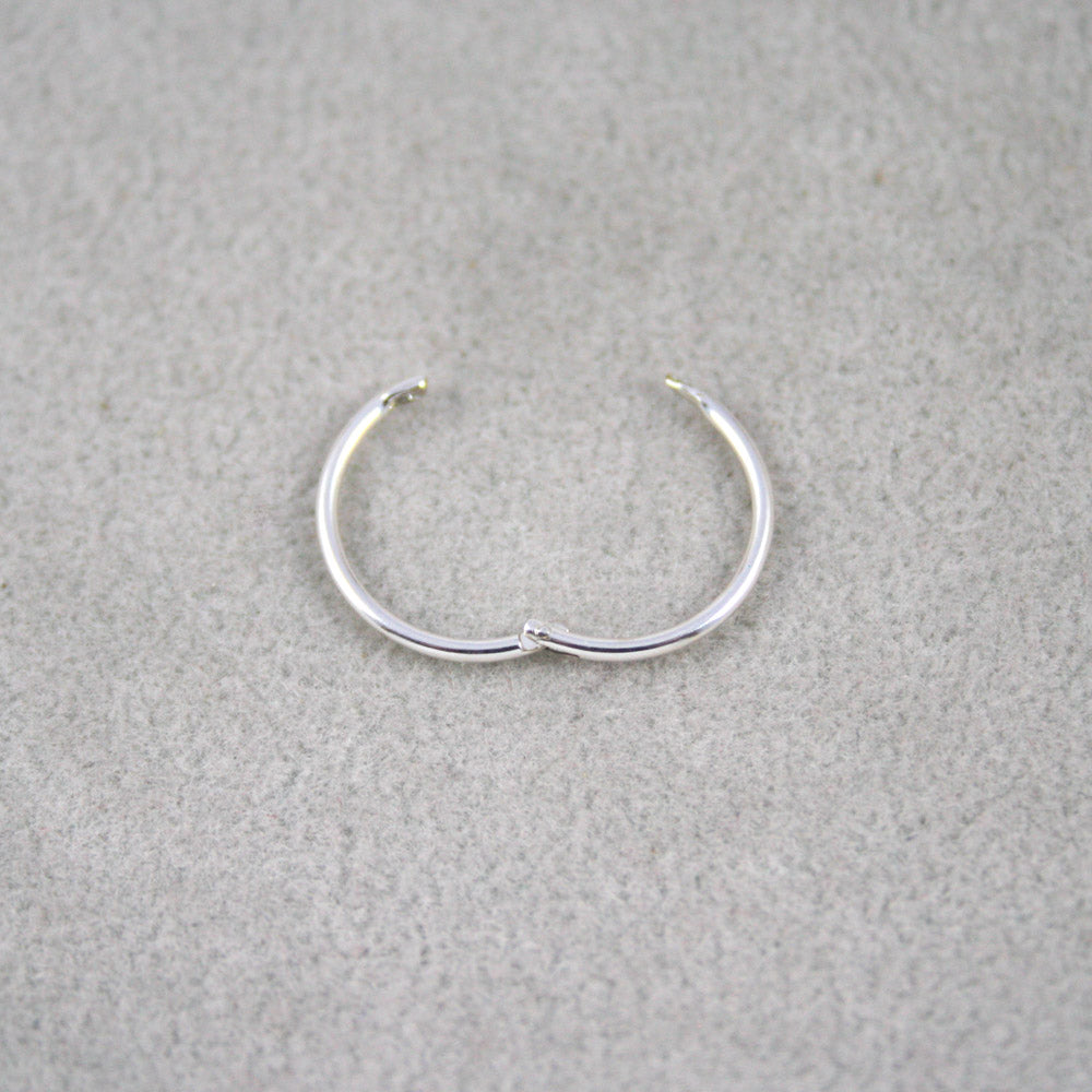 Hinged Silver Sleeper Earrings 12 mm (Pair)