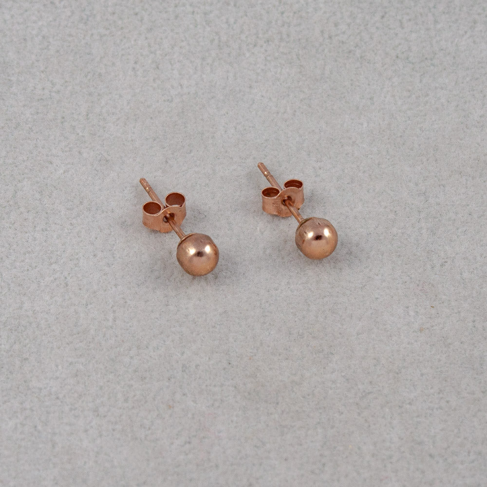 9ct Rose Gold 4mm Ball Stud Earrings