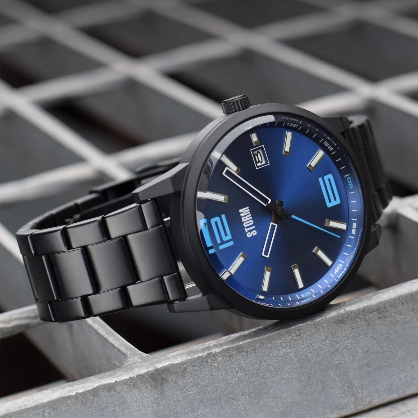 Storm Men's watch in black and blue - Carathea jewellers