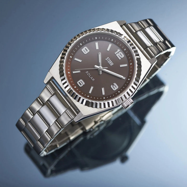 Storm men's solar watch brown dial - Carathea & Jools