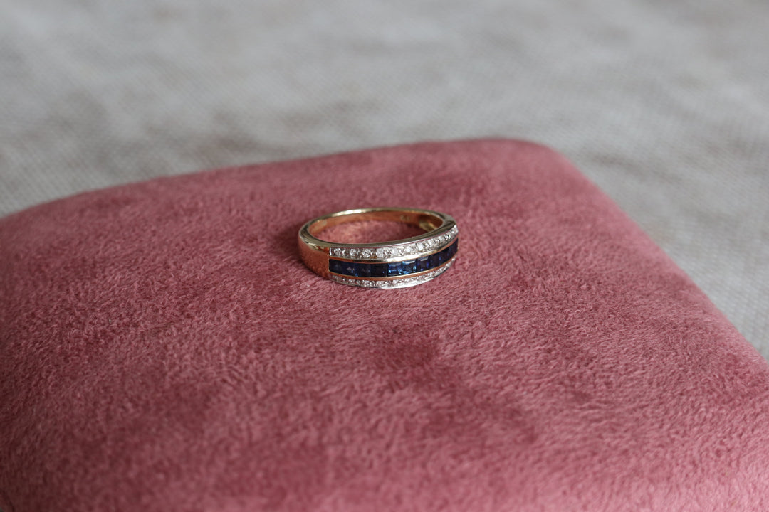 Sapphire and diamond, 9ct gold eternity ring - Carathea Jewellers