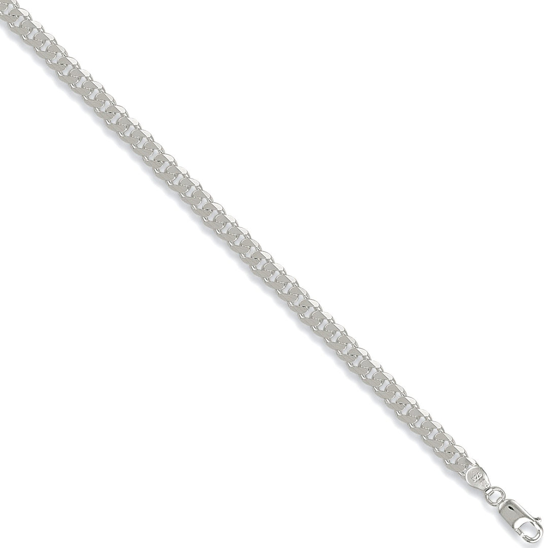 Silver Men's Curb Chain Bracelet 5.4 mm wide