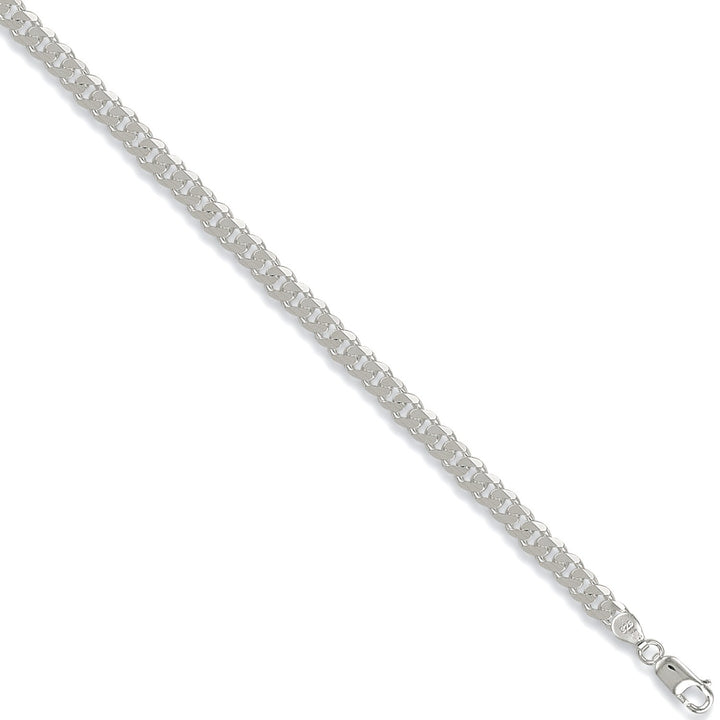 Silver Men's Curb Chain Bracelet 5.4 mm wide