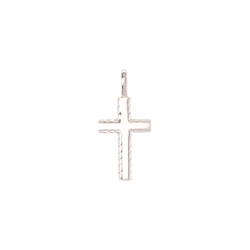 Silver Brushed Cross with Fluted Edge