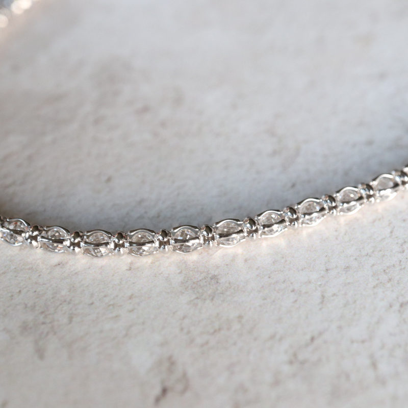 Silver Enclosed CZ Tennis Necklace - Carathea jewellers