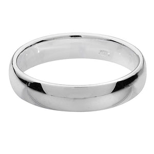 silver 4mm soft court wedding band - Carathea