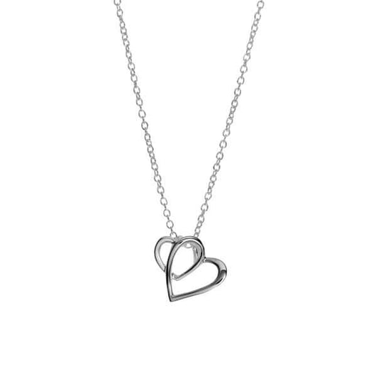 Silver Double Openwork Heart Pendant