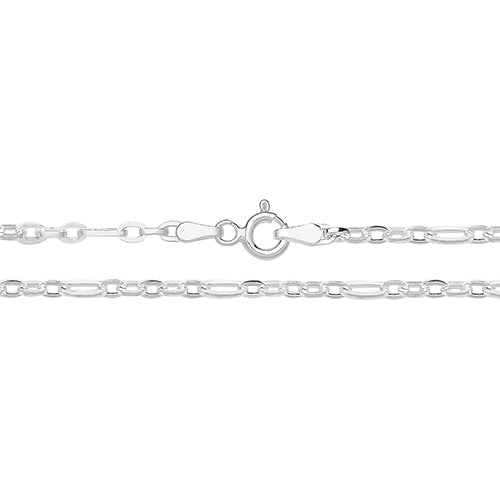 silver figaro and paper clip link anklet - Carathea