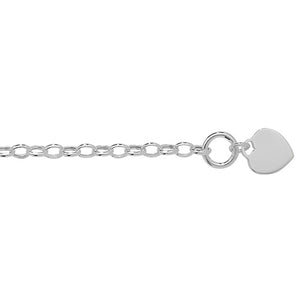 Silver charm bracelet heart charm and t bar - Carathea jewellers