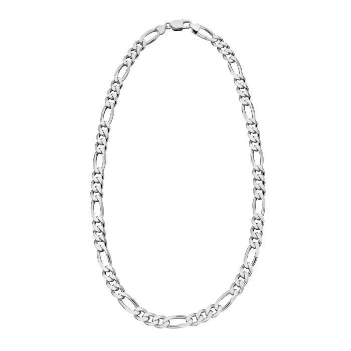 Mens Silver Heavyweight Figaro Necklace