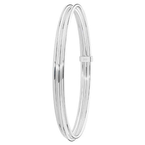 Ladies Silver Multi-Layer Bangle