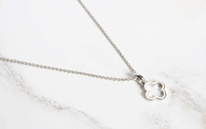 silver quatrefoil pendant on chain - Carathea & Jools