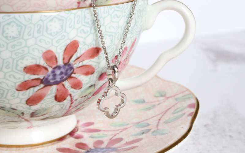 silver quatrefoil pendant on chain - Carathea & Jools