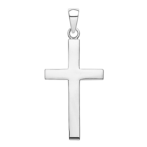silver plain cross pendant for men or ladies - Carathea jewellers