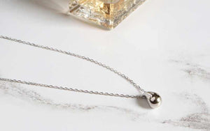 silver puffed teardrop pendant - Carathea jewellers