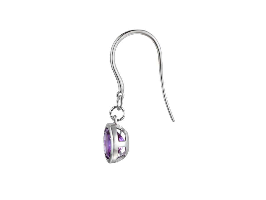 Silver amethyst drop earrings - Carathea