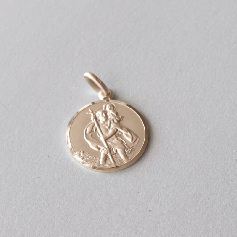 22mm Silver St Christopher Pendant -Double Sided