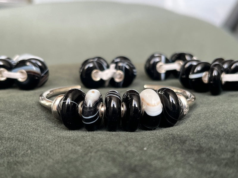 Trollbeads Striped Onyx kit of six beads - Carathea