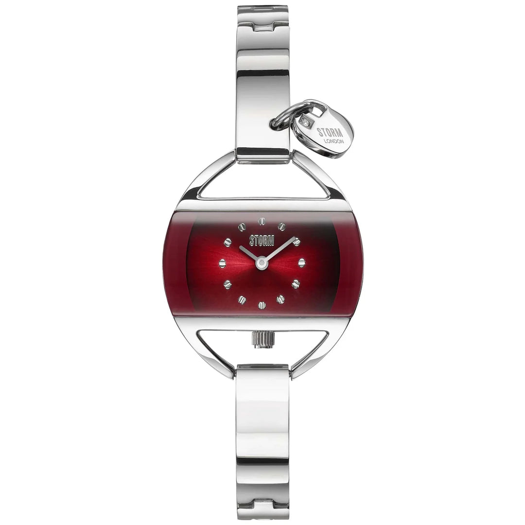 Red Temptress ladies' watch with a crystal heart on the dial.
