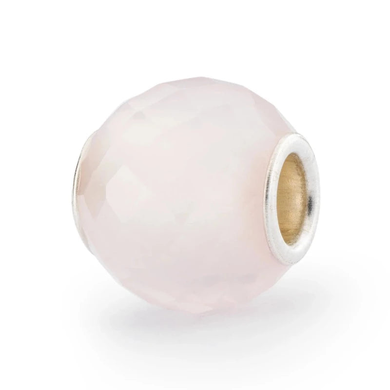 trollbeads faceted round rose quartz bead | Carathea jewellers