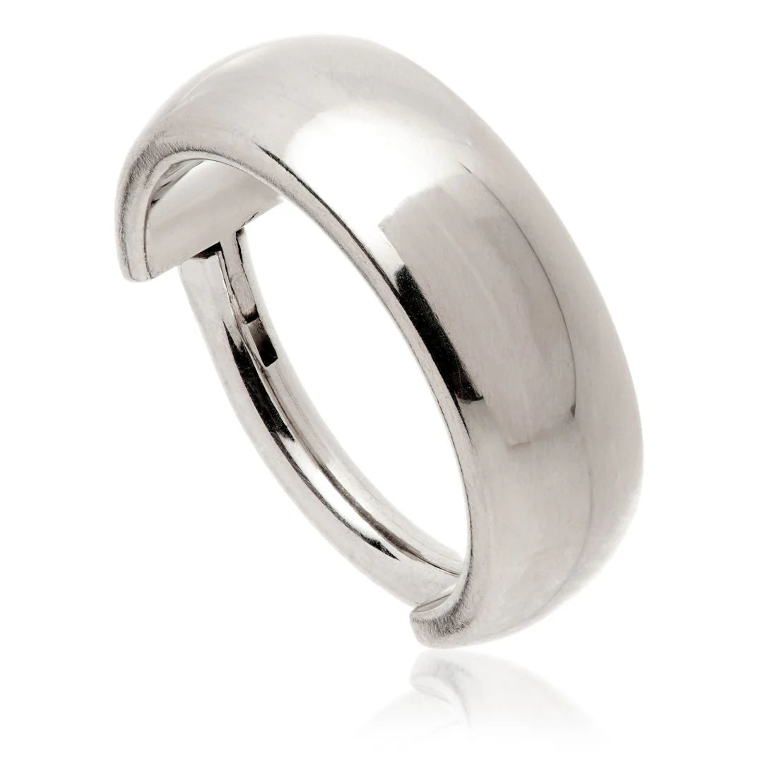 Titanium band ring earring.