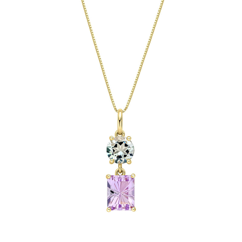 9ct gold amethyst and quartz pendant set - Carathea & Jools