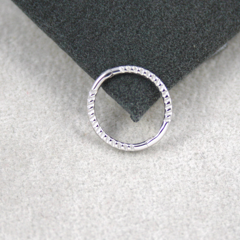 9ct White Gold Rope Huggie Earrings
