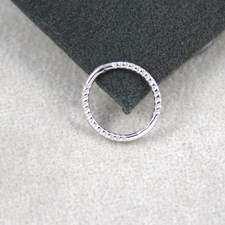 9ct White Gold Rope Huggie Earrings