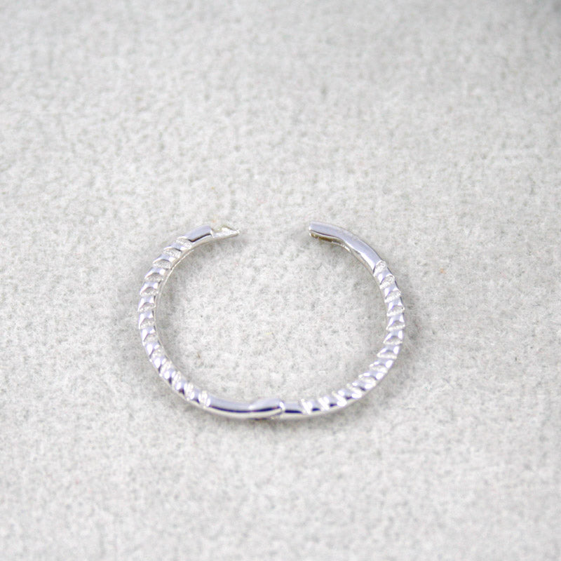 9ct White Gold Rope Huggie Earrings