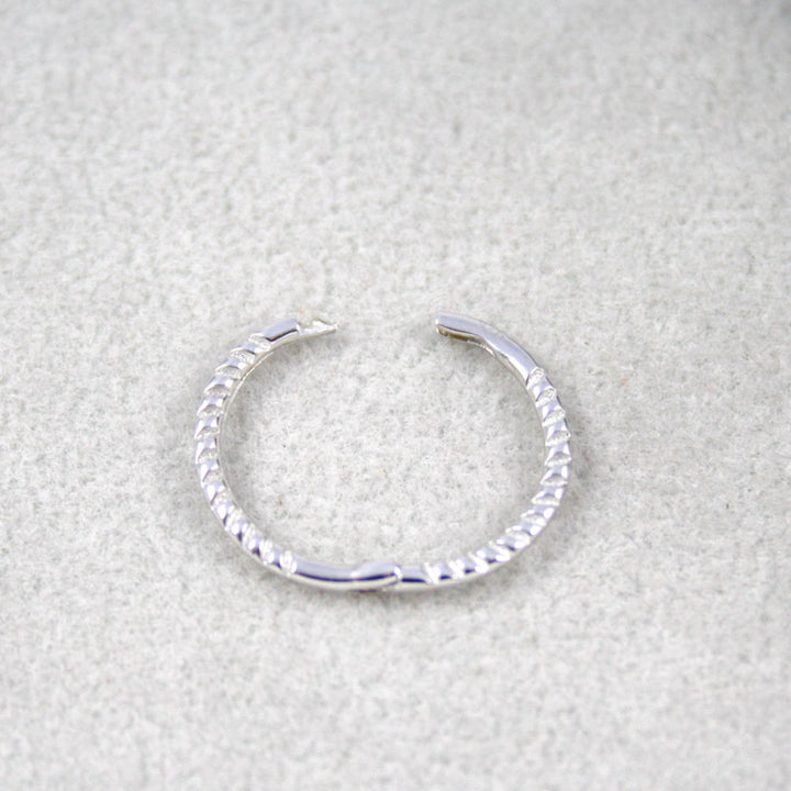 9ct White Gold Rope Huggie Earrings