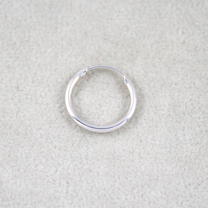 9ct White Gold Sleeper Earrings 10 mm