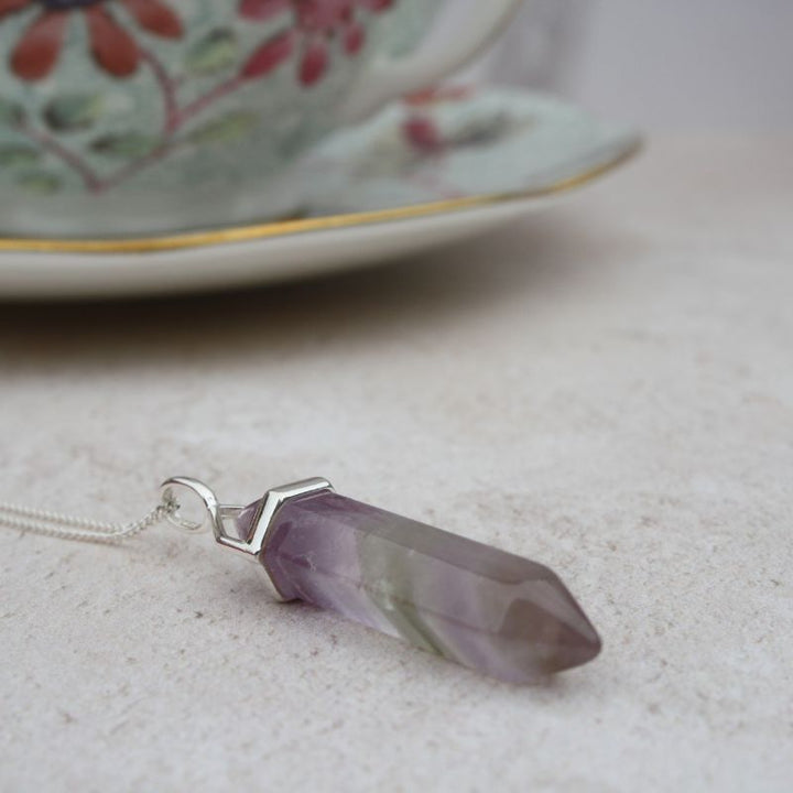 Amethyst DT Point Pendant in Silver (excludes chain)